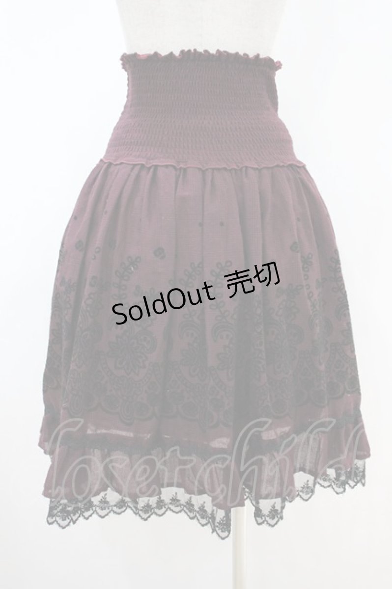 画像2: axes femme / フロッキーptチェックスカート M ワイン H-26-10-30-1022-AX-SK-NS-ZH (2)