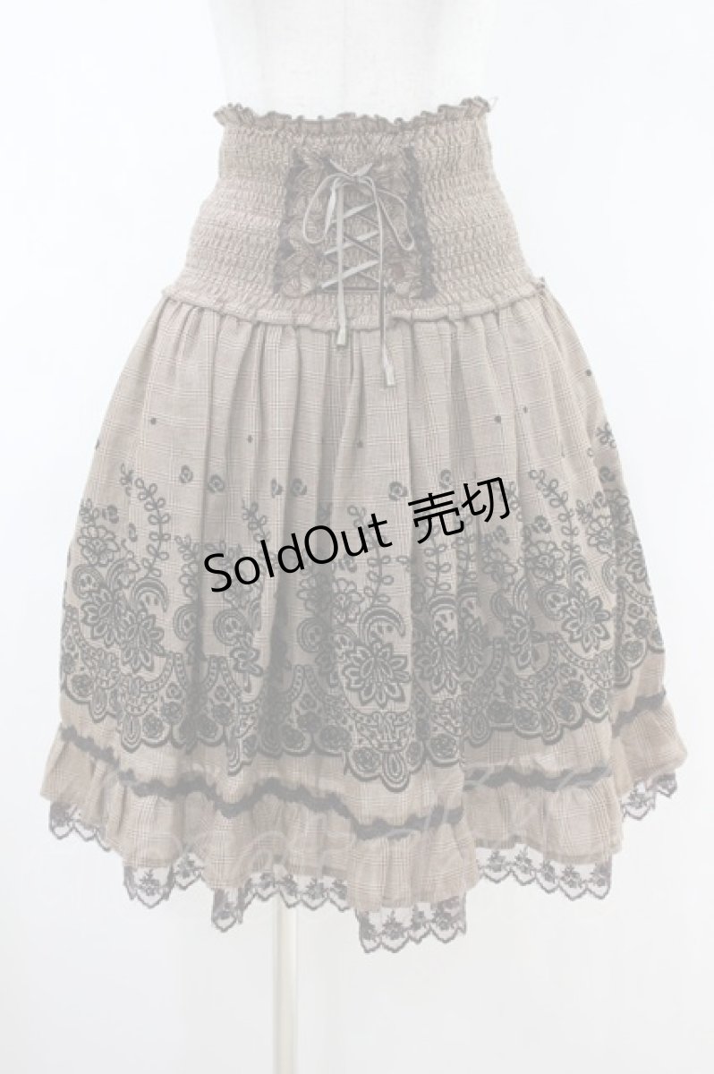 画像1: axes femme / フロッキーptチェックスカート M ブラウン H-26-10-30-1023-AX-SK-NS-ZH (1)