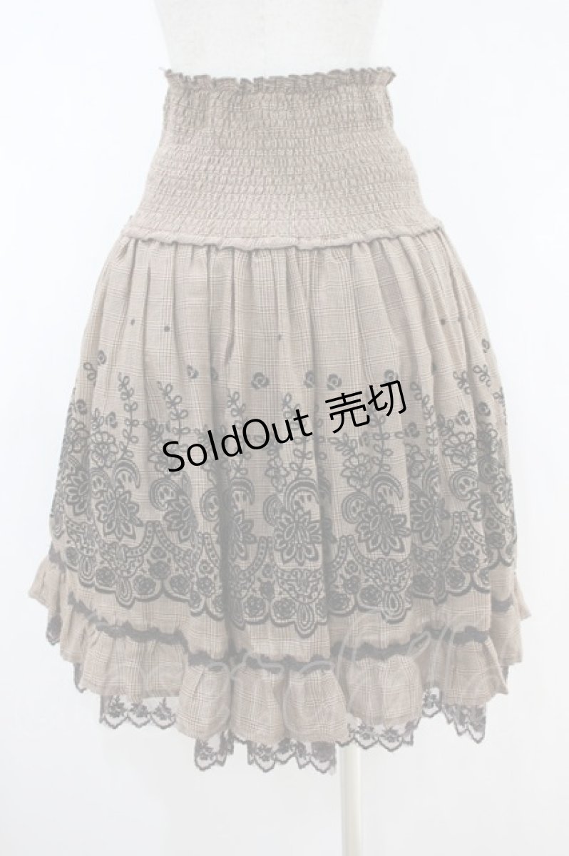 画像2: axes femme / フロッキーptチェックスカート M ブラウン H-26-10-30-1023-AX-SK-NS-ZH (2)