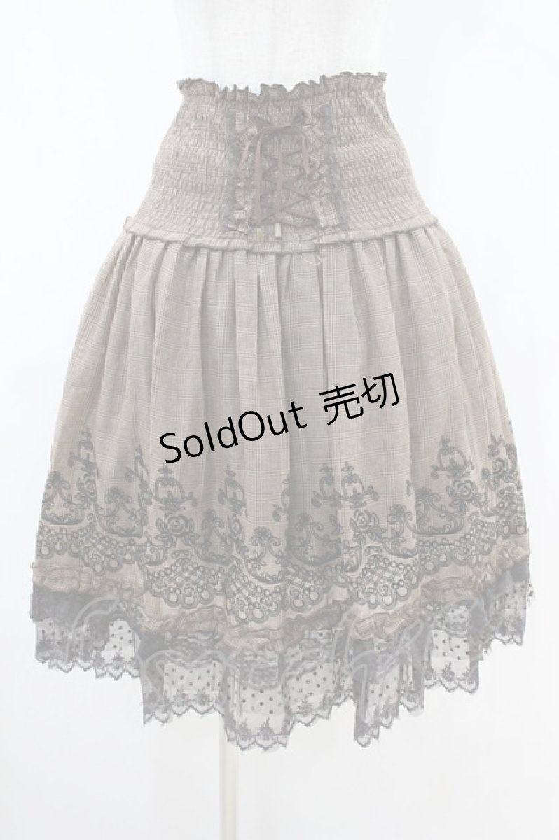 画像1: axes femme / フロッキーptチェックスカート M ブラウン H-26-10-30-1024-AX-SK-NS-ZH (1)
