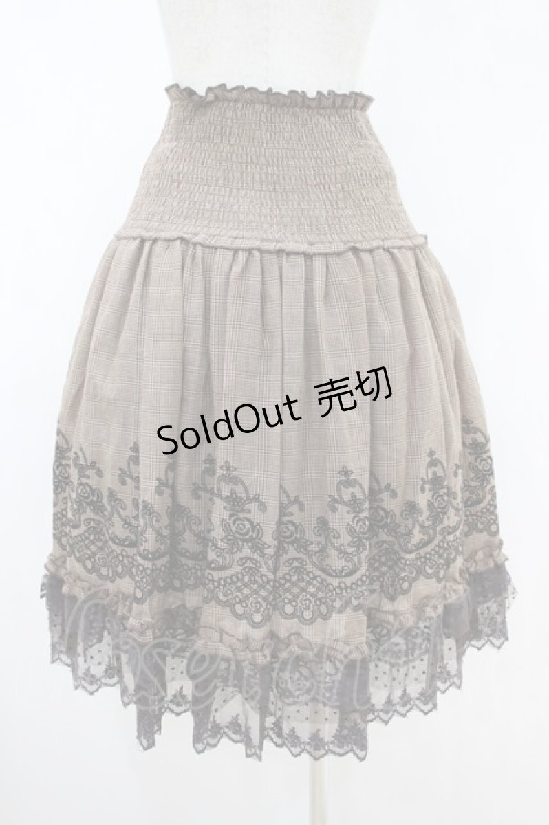 画像2: axes femme / フロッキーptチェックスカート M ブラウン H-26-10-30-1024-AX-SK-NS-ZH (2)