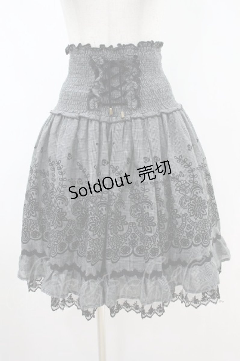 画像1: axes femme / フロッキーptチェックスカート M ブラック H-26-10-30-1025-AX-SK-NS-ZH (1)