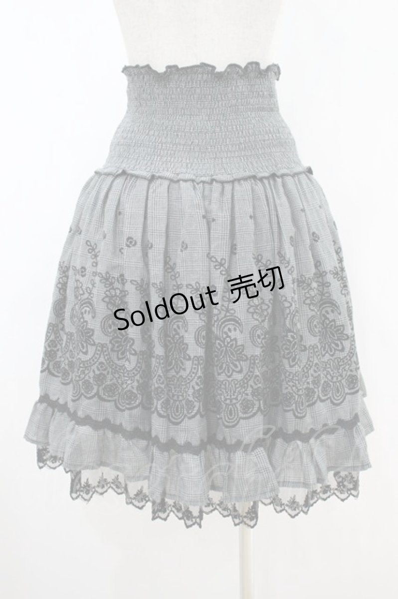 画像2: axes femme / フロッキーptチェックスカート M ブラック H-26-10-30-1025-AX-SK-NS-ZH (2)