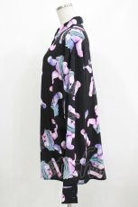 画像2: LISTEN FLAVOR / 囚われのベア総柄シャツ F 黒 H-26-10-30-048-PU-BL-AK-ZH (2)