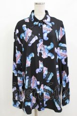画像1: LISTEN FLAVOR / 囚われのベア総柄シャツ F 黒 H-26-10-30-049-PU-BL-AK-ZH (1)