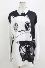 画像1: NieR Clothing / プリントシャツ  黒×白 H-26-10-30-051-PU-TO-AK-ZH (1)