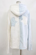 画像3: NieR Clothing / ふわもこZIPパーカー  サックス×白 H-26-10-30-053-PU-TO-AK-ZH (3)