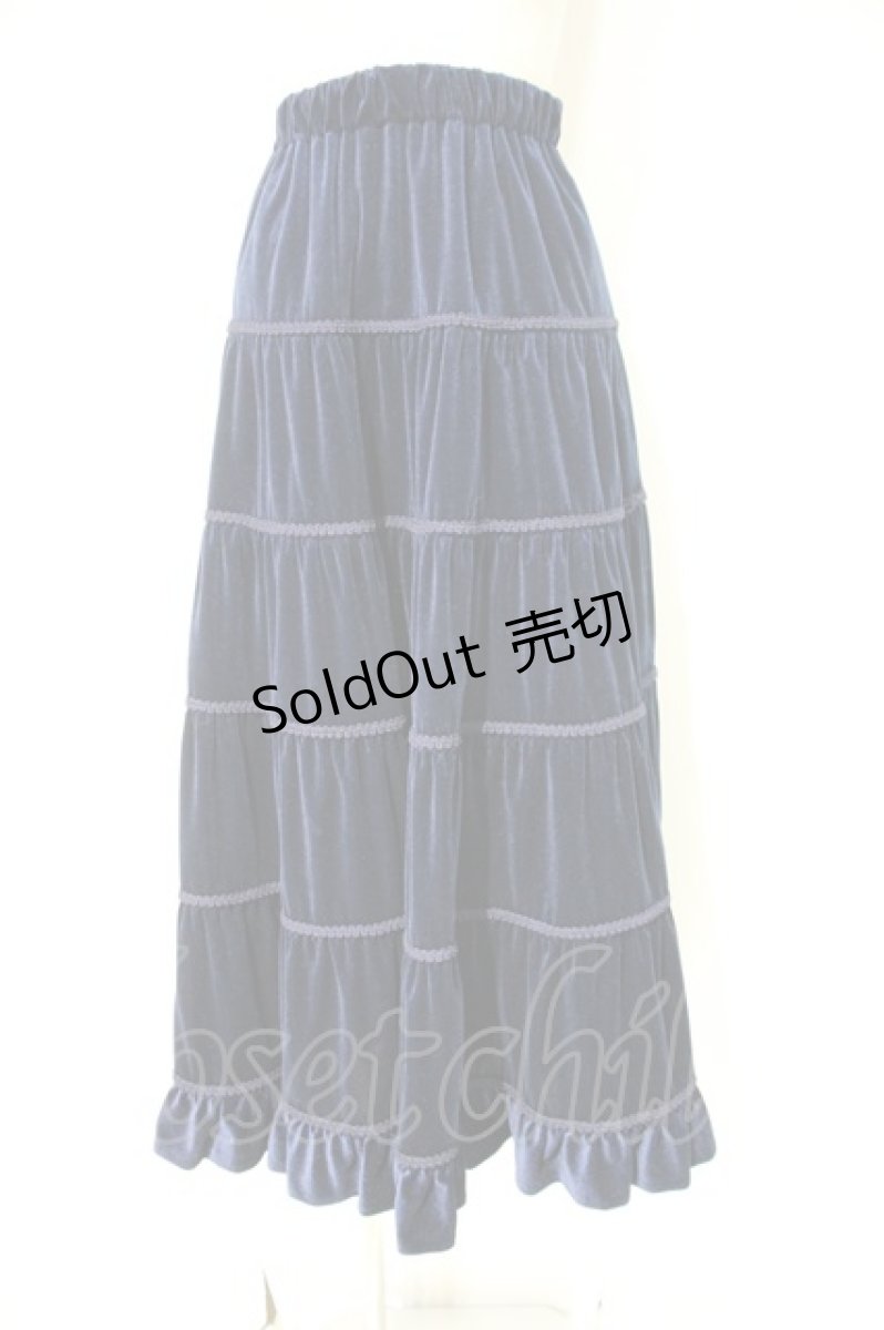 画像1: Moi-meme-Moitie / ベロアスカート(2000年) 9 青 I-23-10-20-036-MO-SK-HD-ZI (1)