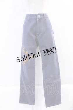 画像1: Karl Helmut / チェックロゴ刺繍パンツ  青デニム I-23-11-27-015-EL-PA-HD-ZY