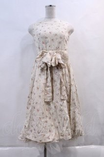Jane Marple / ローズ総柄ノースリーブワンピース アイボリーXピンク