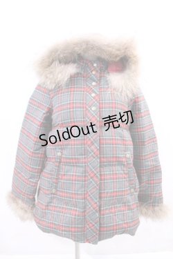 画像1: 【SALE】PINK HOUSE / タータンチェックフードブルゾン  赤Ｘ緑チェック I-23-12-07-013-LO-JA-HD-ZT-C022