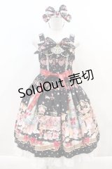 BABY,THE STARS SHINE BRIGHT / くみゃちゃんのクリスマスマーケットジャンパースカートI&カチューシャセット  黒 I-23-12-11-005-BA-OP-HD-ZI