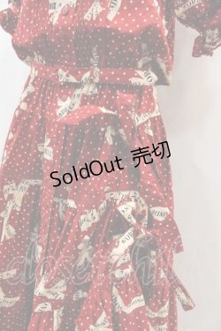 画像5: WONDERFUL WORLD / ロゴリボンドット半袖ボリュームワンピースセット  赤Ｘ白 I-23-12-20-074-LO-OP-HD-ZI