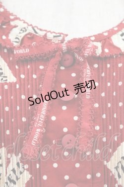 画像6: WONDERFUL WORLD / ロゴリボンドット半袖ボリュームワンピースセット  赤Ｘ白 I-23-12-20-074-LO-OP-HD-ZI