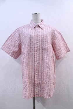 画像1: Karl Helmut / 総柄刺繍半袖シャツ  赤Ｘ白 I-24-01-08-059-EL-BL-HD-ZT060
