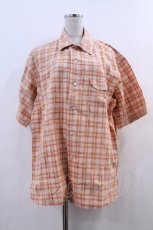 画像1: 【SALE】Karl Helmut / カラフルチェック半袖シャツ L オレンジＸ白チェック I-24-01-08-061-EL-BL-HD-ZT416 (1)