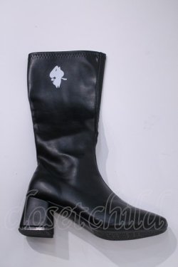画像3: NieR Clothing / スクエアトゥロングブーツ 24CM 黒 I-24-01-08-147-PU-SH-HD-ZT-K014