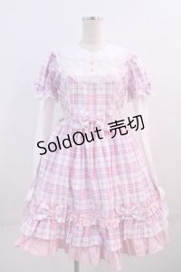 Angelic Pretty / Sprinkle Heart Tartanワンピース  ピンクチェックＸ白 I-24-01-12-003-AP-OP-HD-OS
