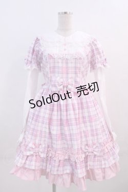 画像1: Angelic Pretty / Sprinkle Heart Tartanワンピース  ピンクチェックＸ白 I-24-01-12-003-AP-OP-HD-OS