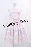 Angelic Pretty / Cotton Candy Shopティアードジャンパースカート＆カチューシャセット  ピンク I-24-01-26-003-AP-OP-HD-ZI