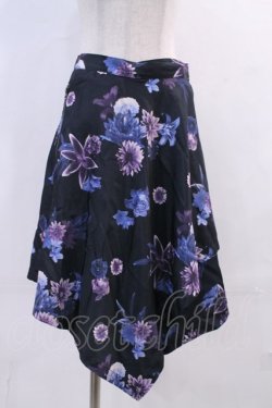 画像1: CIVARIZE / フラワープリントスカート  黒Ｘ紫Ｘ青 I-24-02-02-012-GO-SK-HD-ZT417