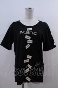 INGEBORG / ワッペン&ロゴプリントTシャツ  ブラック I-24-02-07-070-LO-TS-HD-ZI
