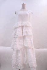 画像1: PINK HOUSE / ドットチュールフリル使いノースリブワンピース  白 I-24-02-14-016-LO-OP-HD-ZI (1)