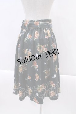 画像2: 【SALE】axes femme / 花柄プリントベロアスカート  グリーン I-24-02-21-023-AX-SK-HD-ZT309