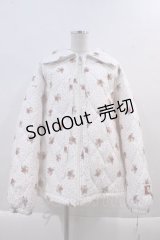 little sunny bite×PINK HOUSE / floral ribbon print big blouson  アイボリー I-24-03-09-071-LO-JA-HD-ZI
