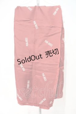 画像1: PINK HOUSE / サテンロゴ大判ストール  赤Ｘ白 I-24-03-20-107-LO-ZA-HD-ZI