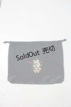 画像1: KANEKO ISAO / ブーケ刺繍巾着  ブラック I-24-03-22-117-EL-ZA-HD-ZI