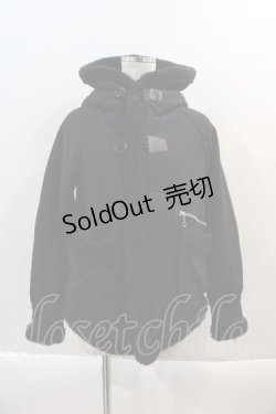 画像1: 【SALE】RNA / 内側ボアフードショートコート  黒 I-24-03-27-056-PU-CO-HD-ZT-C050