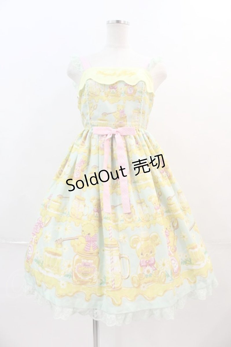 画像1: Angelic Pretty / Honey Bear's Cafeジャンパースカート  ミント I-24-03-29-006-AP-OP-HD-ZI (1)