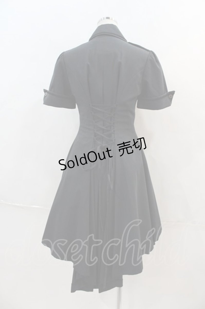 画像2: ATELIER BOZ / ディーンジャケットワンピース  黒Ｘボルドー I-24-03-29-015-EL-OP-HD-ZI (2)