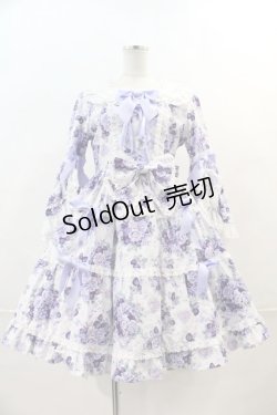 画像1: BABY,THE STARS SHINE BRIGHT / シュガーブーケ〜永遠の乙女の憧れ〜柄姫袖ワンピース  ラベンダー I-24-04-03-051-BA-OP-HD-ZI