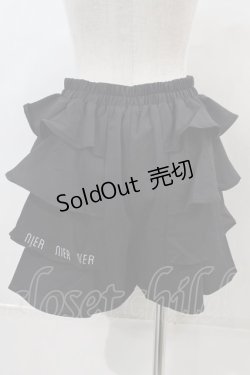 画像2: NieR Clothing / サイドフリルショートパンツ  黒Ｘ白 I-24-04-05-055-PU-PA-HD-ZI
