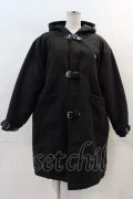 NieR Clothing / 中綿入りキルティング 防寒BLACK COAT  黒 I-24-04-05-039-PU-CO-HD-ZI