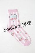 Angelic Pretty / Cherry Stampクルー丈ソックス  ピンク I-24-04-06-026-AP-ZA-HD-ZI