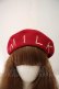 画像1: MILK / HAT ロゴ刺繍ベレー  赤 I-24-04-11-062-ML-AC-HD-ZI (1)