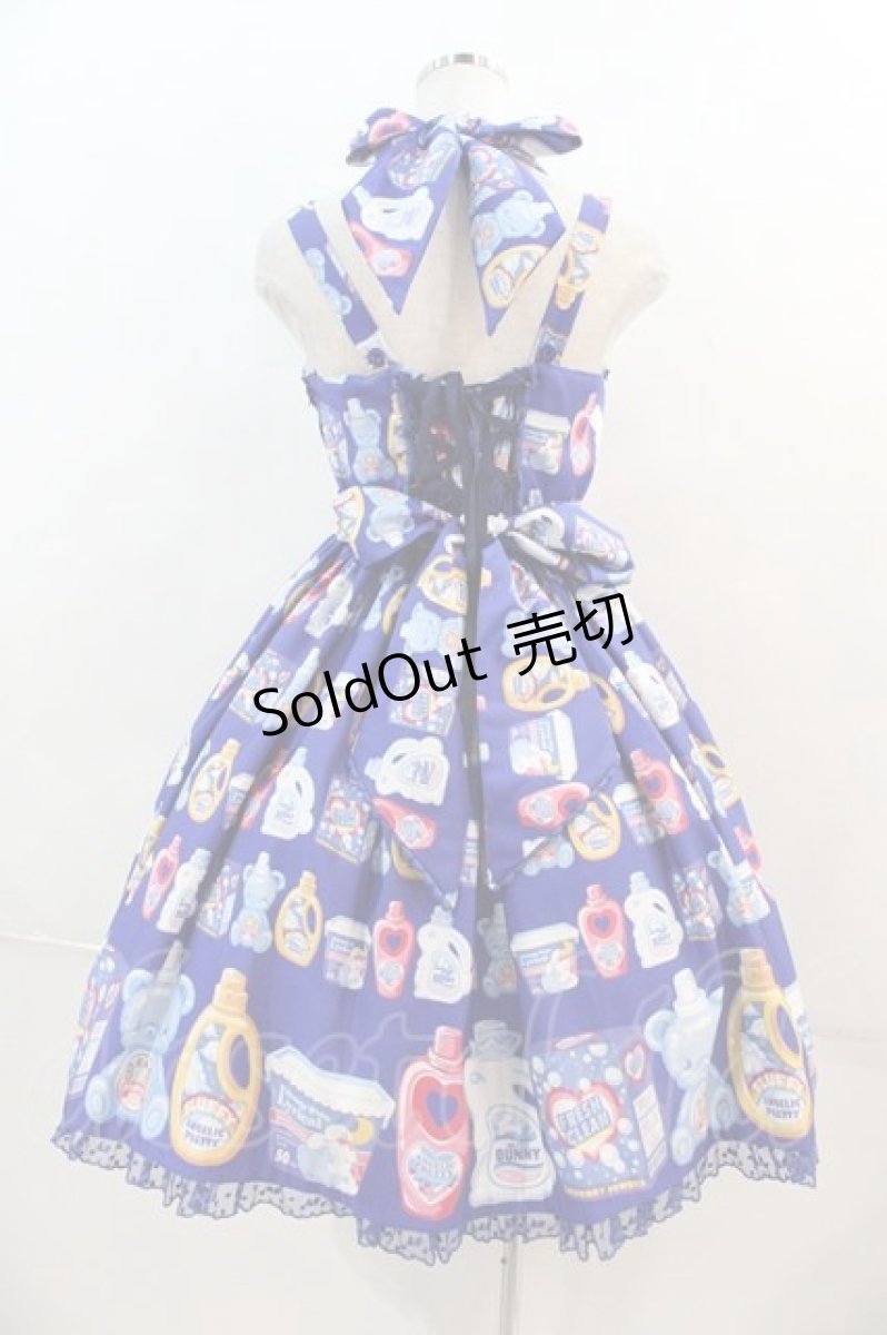 画像2: Angelic Pretty / Sunny Smile LaundryジャンパースカートSet  青 I-24-04-11-026-AP-OP-HD-ZI (2)