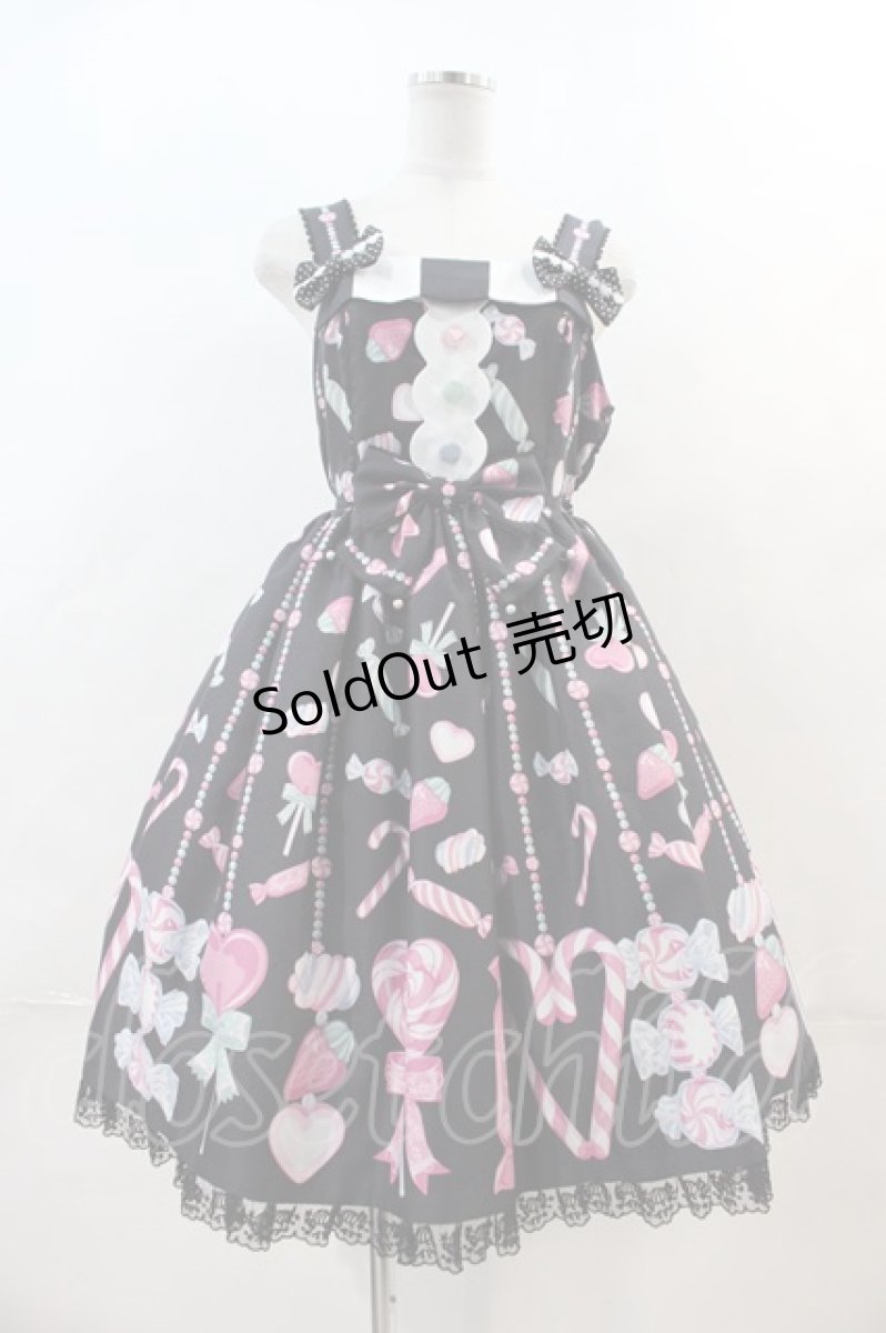 画像1: Angelic Pretty / Candy Ornamentジャンパースカート  黒 I-24-04-15-032-AP-OP-HD-ZI (1)