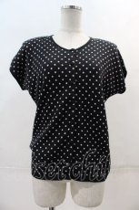 画像1: 【SALE】PINK HOUSE / 後ろハット柄ドット半袖カーディガン  黒Ｘ白 I-24-04-17-021-LO-TO-HD-ZT418 (1)