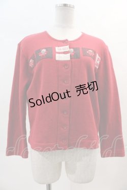 画像1: PINK HOUSE / サンタさんワッペンカーディガン  赤 I-24-04-17-023-LO-TO-HD-ZT039