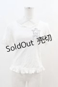 PUTUMAYO / 胸元レース＆リボン付き刺繍Tシャツ  ホワイト I-24-05-03-010-PT-TS-HD-ZI