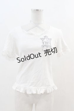 画像1: PUTUMAYO / 胸元レース＆リボン付き刺繍Tシャツ  ホワイト I-24-05-03-010-PT-TS-HD-ZI