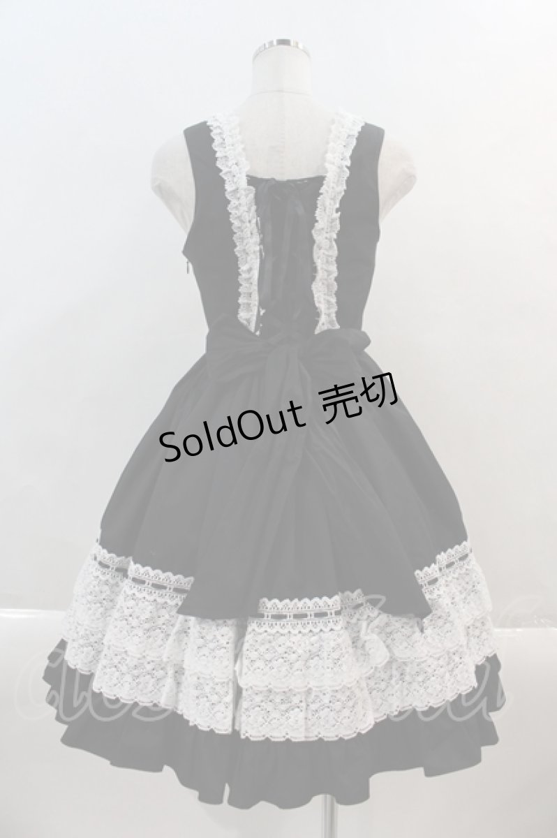 画像2: BABY,THE STARS SHINE BRIGHT / ＪＳＫ レースフリルジャンパースカート  黒Ｘ白 I-24-05-12-027-BA-OP-HD-ZI (2)