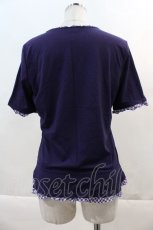 画像2: 【SALE】INGEBORG / ギンガムフリルカットソー  パープル I-24-05-22-036-LO-TO-HD-ZT426 (2)