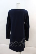 画像2: 【SALE】PINK HOUSE / ロゴ刺繍長袖カットワンピース  ネイビー I-24-05-26-056-LO-OP-HD-ZT367 (2)