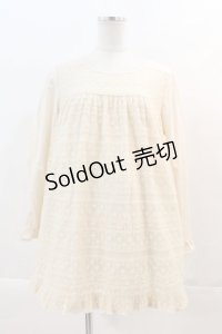 PINK HOUSE / 身頃レース被りブラウス  生成り I-24-05-26-008-LO-BL-HD-ZT363