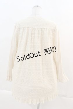 画像2: PINK HOUSE / 身頃レース被りブラウス  生成り I-24-05-26-008-LO-BL-HD-ZT363